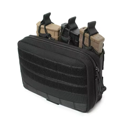 Bolsa Tática Organizadora com Triplo Porta-Carregador de Fuzil para Colete/Plate Carrier