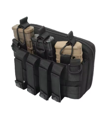 Bolsa Tática Organizadora com Triplo Porta-Carregador de Fuzil para Colete/Plate Carrier