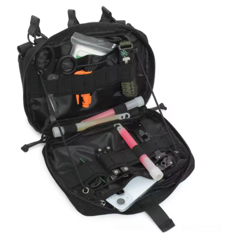 Bolsa Tática Organizadora com Triplo Porta-Carregador de Fuzil para Colete/Plate Carrier